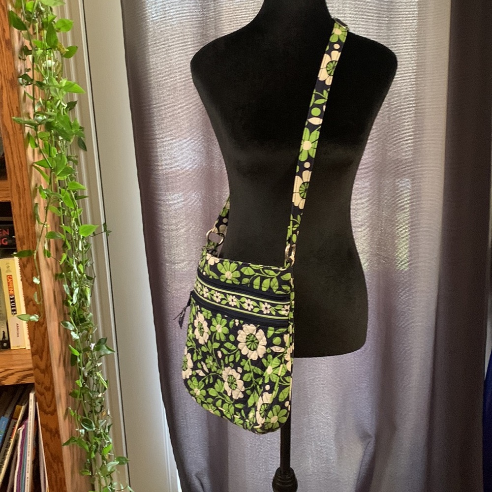 Vera Bradley triple cross body purse with matching wallet in the print lucky you